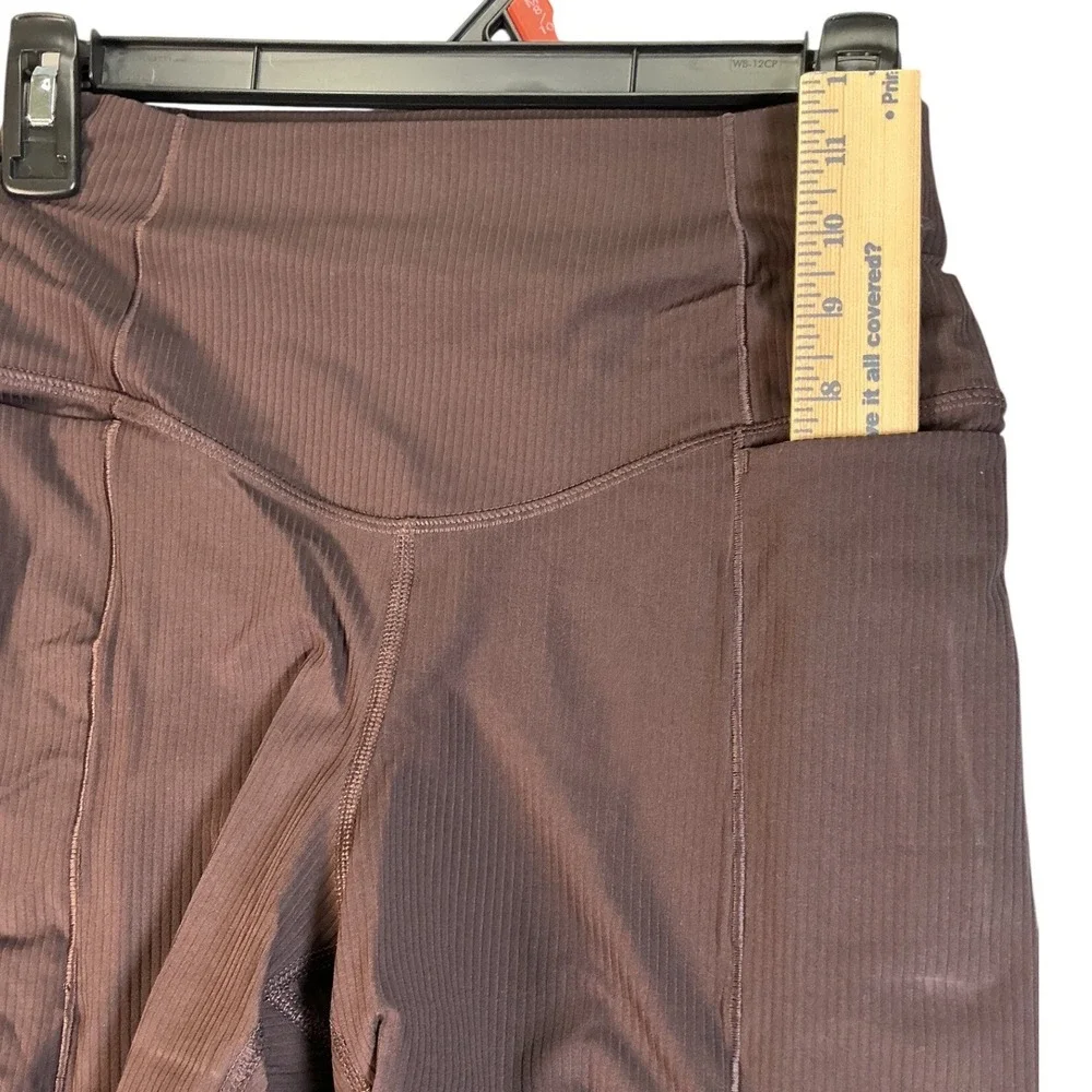 Avia SoftSculpt Biker Shorts Brown Ribbed High Rise Womens Super Soft M 8-10 NWT